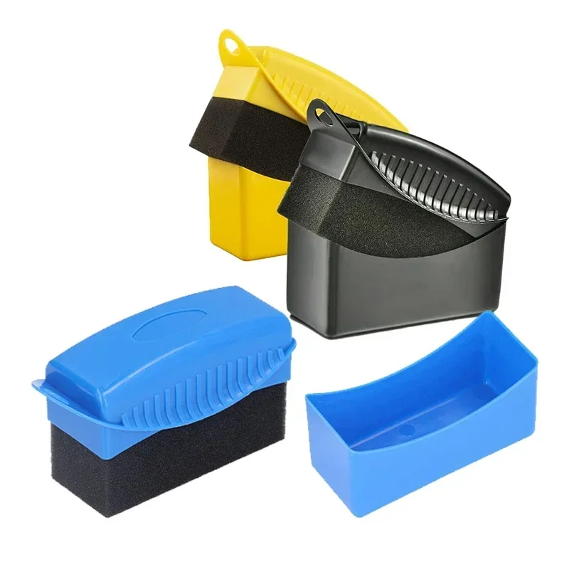 Car Wheel Polishing Waxing Sponge Brush ABS Washing Cleaning Tire Contour Dressing Applicator Pads Detail Accessories