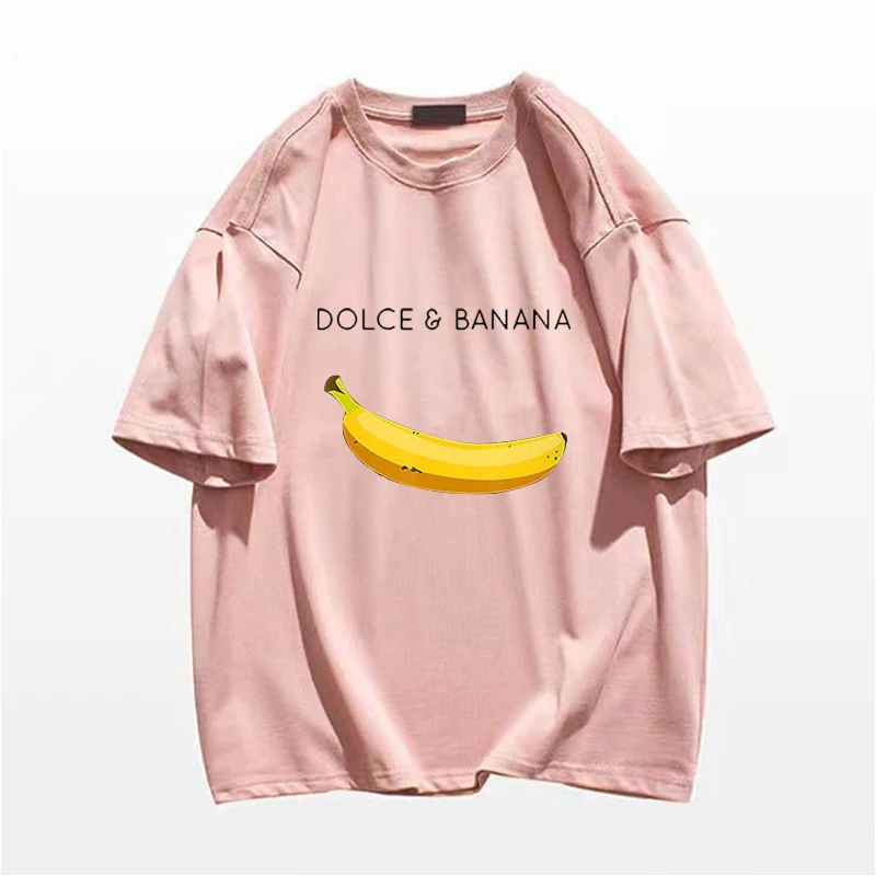 Dolce Banana T-Shirt Męski Bawełniany T-Shirt z Krótkim Rękawem Luksusowa Marka Plus Size Odzież Damska Darmowa Wysyłka