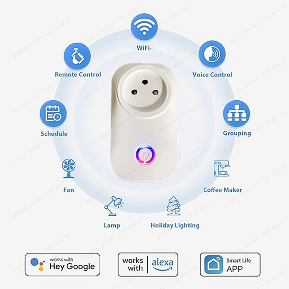 16A Israel Plug Tuya Smart Wifi Power Plug Wireless Socket Outlet Work with Alexa Google Home Assistant Smart Life APP