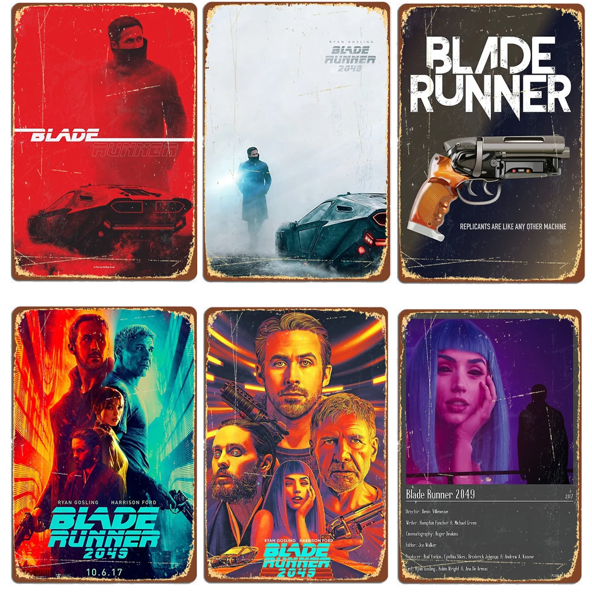 Man Cave Blade Runner 2049 Movie Poster Metal Tin Sign Poster Garage  Aesthetics Room Decors Aesthetic Bar Club Vintage