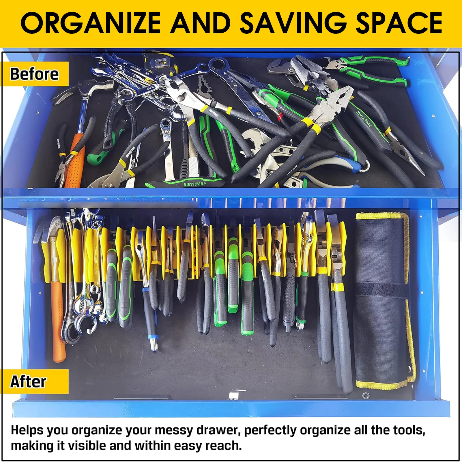 10-Slot Pliers Cutters Organizer Tool Drawer Toolbox Organizer Storage Racks for Household Tool Storage