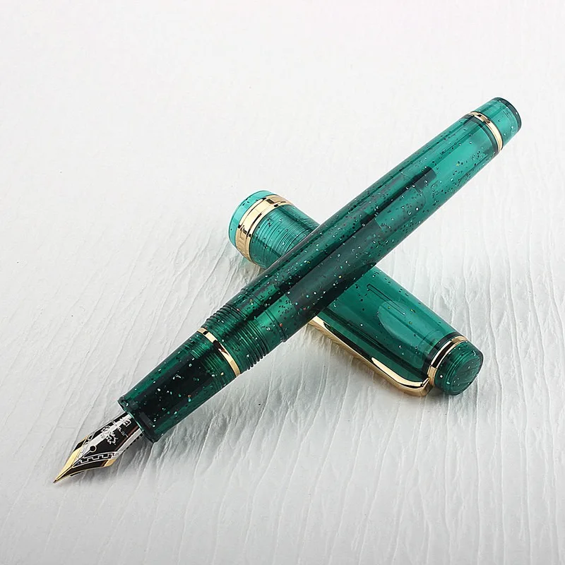 Jinhao 82 Fountain Pen Acrylic Ink Pen Spin Golden EF F Nib Elegante Business Office School Supplies Writing Pen