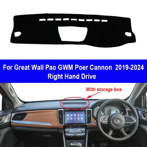 Imagen 2 del producto Cubierta interior del salpicadero del coche para Great Wall Pao GWM Poer Cannon 2019 2020-2025 Auto alfombra capa parasol Dashmat Pad Accesorios