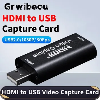 Grwibeou USB Video Capture Card 4K HDMI to USB Video Grabber Live Streaming Box Recording dla PS4 XBOX Phone Game DVD HD Camera