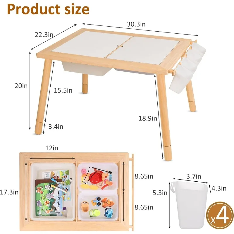 1-3 years old children's sensory table Adjustable height play sand table Children's table with writable cover