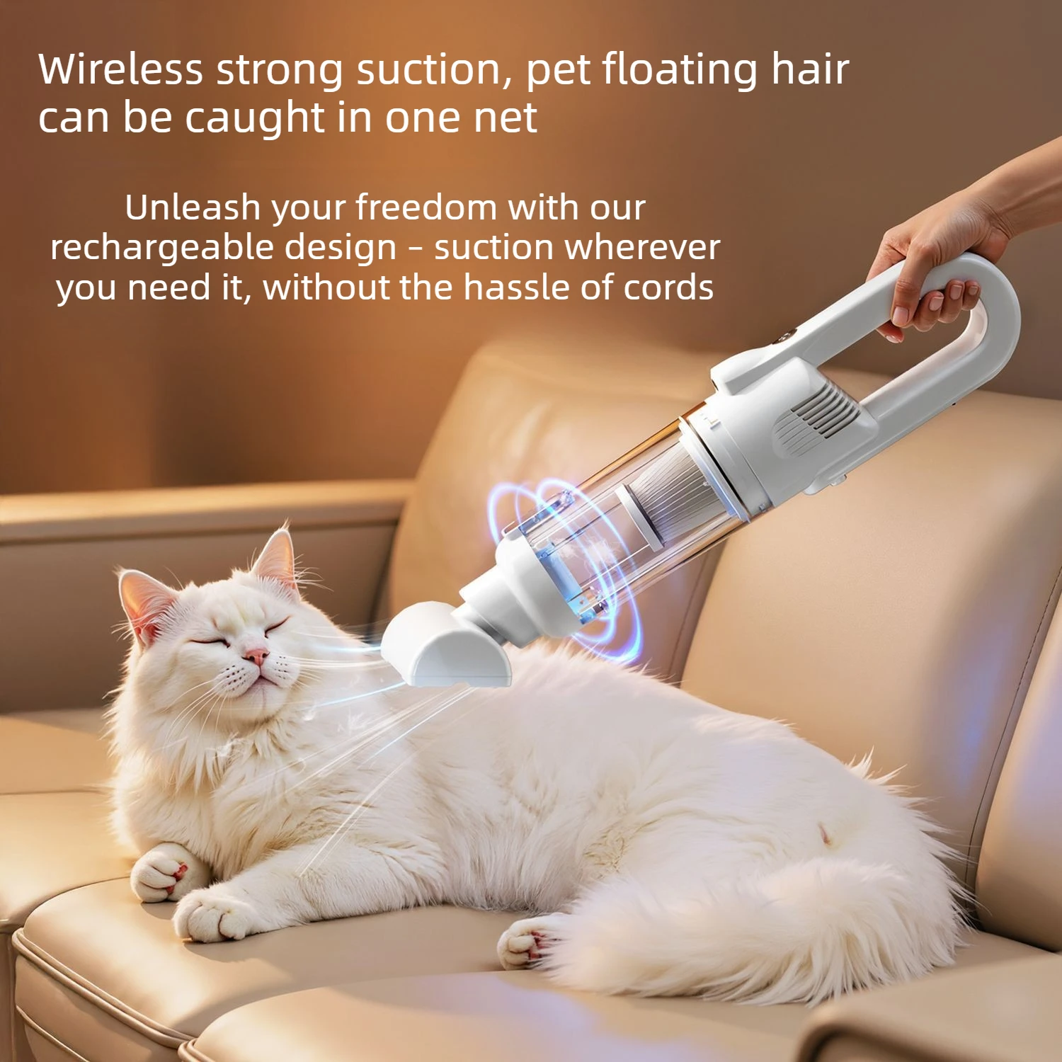 Cat Hair Remover: Fully Automatic, Home Use, Bed, Pet Remover, Handheld Compact Cordless Vacuum Cleaner