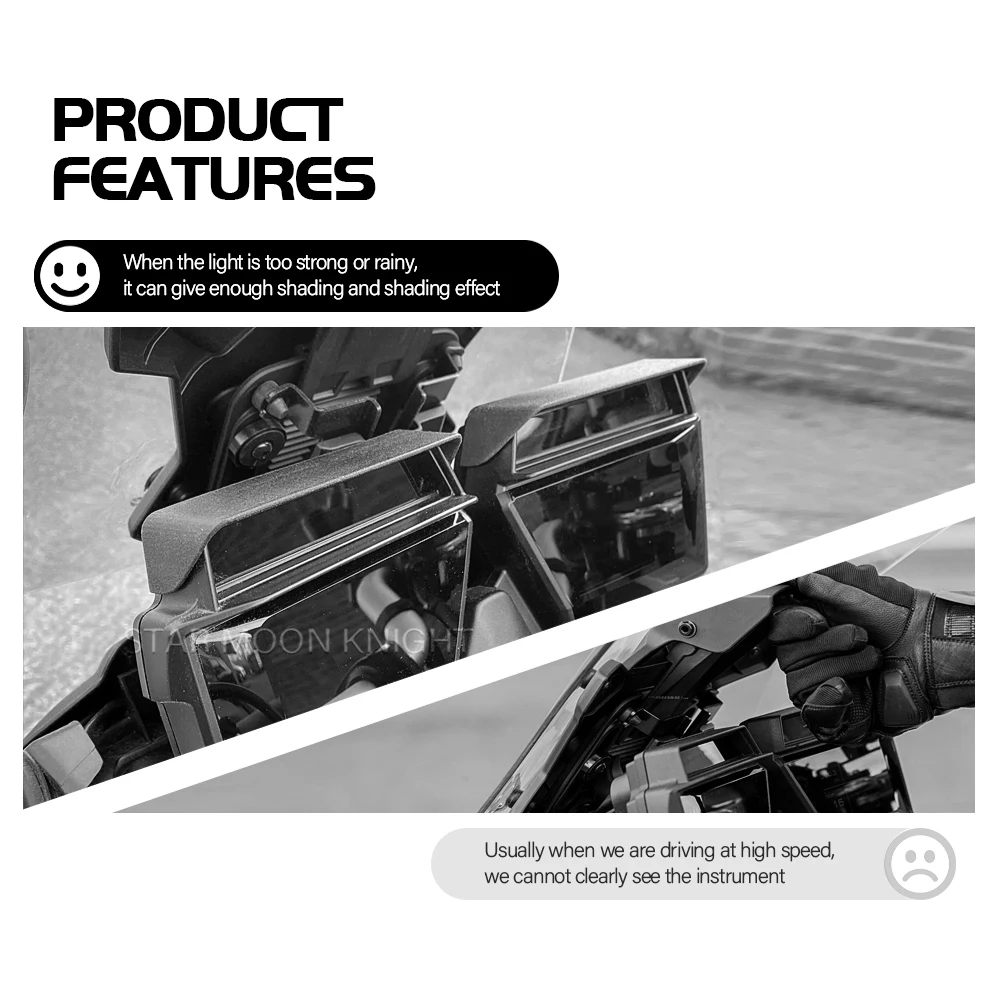 Motorcycle TFT Peaks Instrument Hat Sun Visor Meter Cover Guard Accessories  For Yamaha Tracer 9 Tracer9 GT 2021 2022 2023 2024