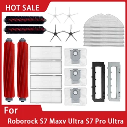 For Roborock S7 Maxv Ultra Accessories Robot Cleaning Rolling Brush Side Brush HEPA Filter Rag Replacement Parts