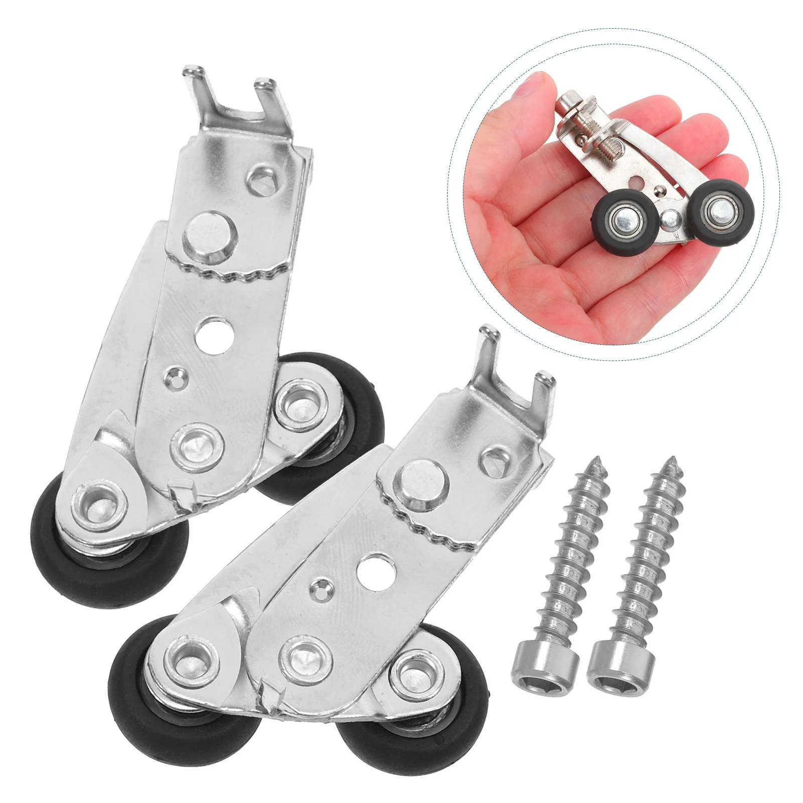 

1 Set Adjustable Wardrobe Sliding Door Pulley Smooth Silent Rollers For Bedroom Kitchen Cabinet Anti-Sway Stability Durable