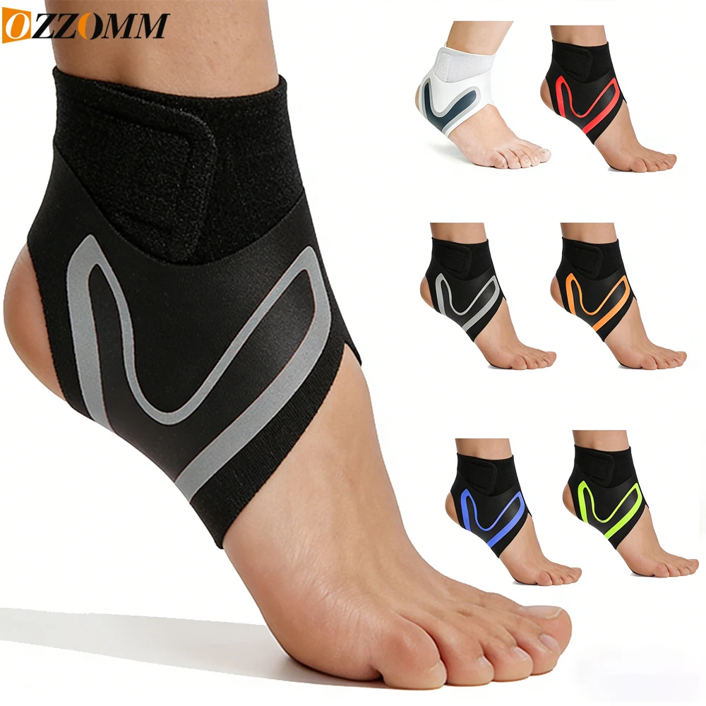 OZZOMM 1Pair Ankle Support for Men and Women - Neoprene Breathable Adjustable Ankle Brace Sprain for Running, Basketball,Sports