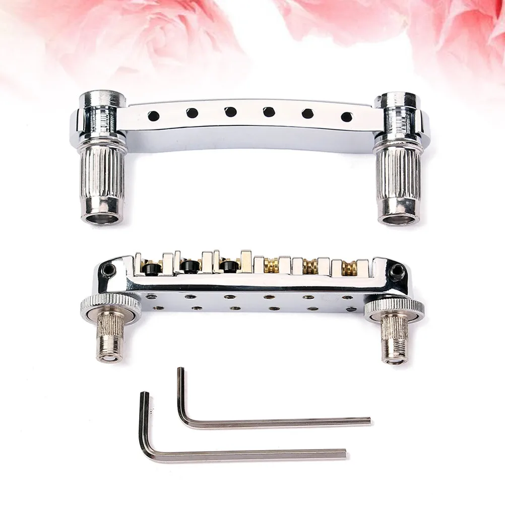 

Комплект для самостоятельной сборки: регулируемый бридж-роллер с серебристыми шпильками и ключами для электрогитары, запасные части