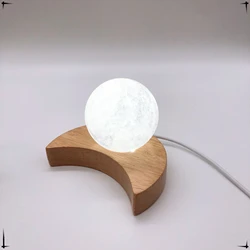 LED Night Light Moon Shape Wooden Bracket Crystal Sphere Stand  Night Lamp Stand Crystal Ball Base Sphere HolderRoom Home Decor