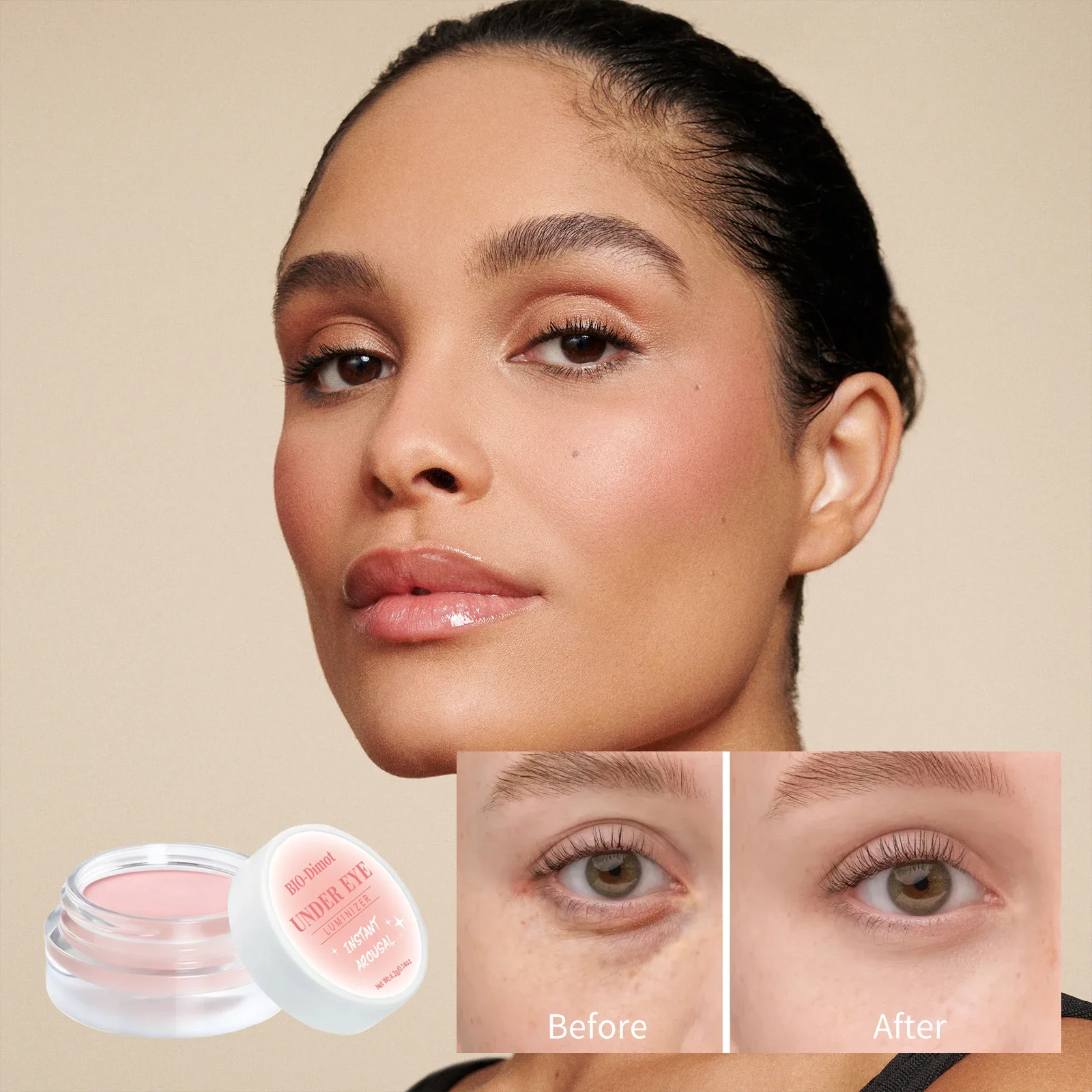 ครีมคอนซีลเลอร์เพื่อความกระจ่างใสใต้ตา ให้ความชุ่มชื้น ปรับสีผิวปานกลาง สำหรับทุกสภาพผิว ปกปิดและปรับสีผิวให้กระจ่างใส ลดรอยคล้ำใต้ตา