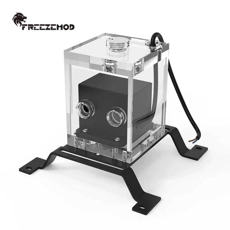 FREEZEMOD คอมพิวเตอร์ Water Cooling AIO ถังน้ําอ่างเก็บน้ําปั๊มเงียบในตัวกรองและ Dual Shock Absorption 12-24V