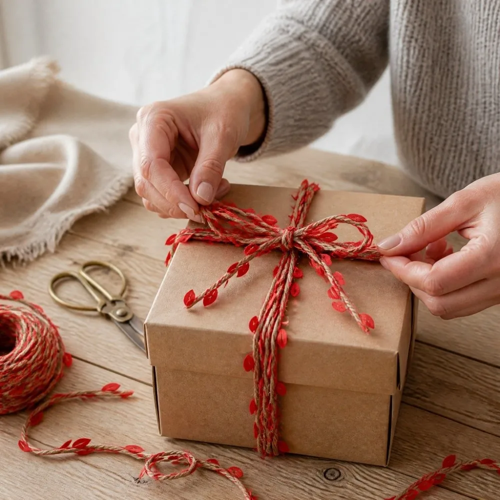 10m Length Artificial Leaf Ribbon Braided Texture DIY Accessories Braided Garland Red / Blue Color Weaving Hemp Rope