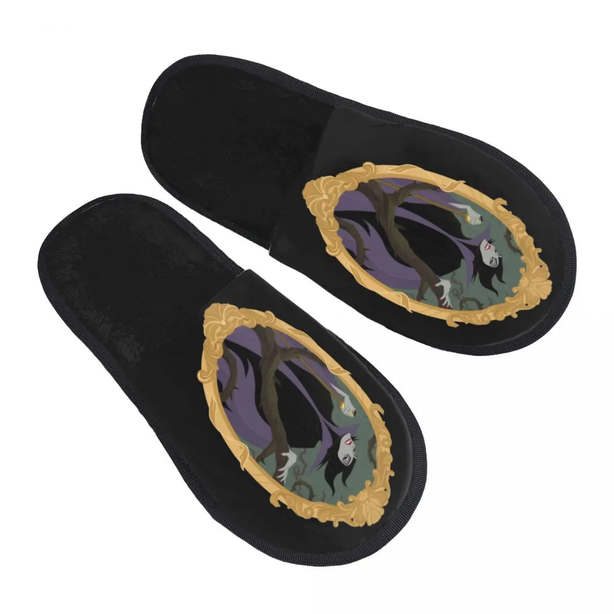 

Custom Print Women Maleficent Movie House Slippers Soft Warm Memory Foam Fluffy Slipper Indoor Outdoor Shoes