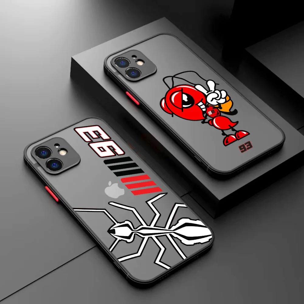 Motorcycle Racing Phone Case For Marquez 93 iPhone 16 15 14 13 12 11 Mini Pro Max XR XSMax Plus Matte Transparent Cover