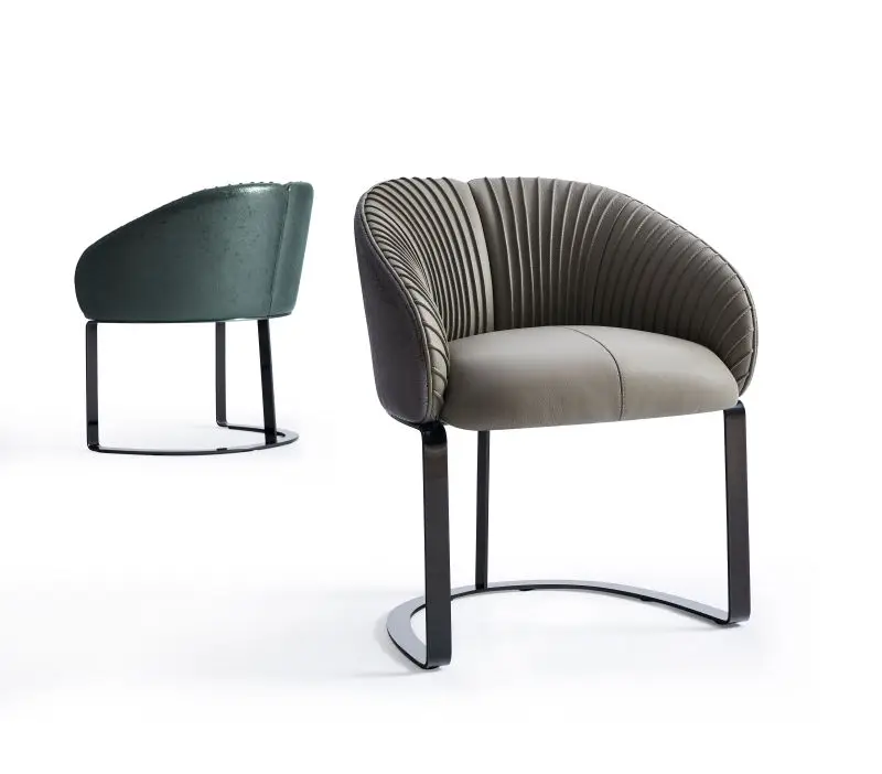 

High-End Custom Casual Elegant Leather Dining Chair With Metal Leg Modern Luxury For Home Or Café Restaurant Use