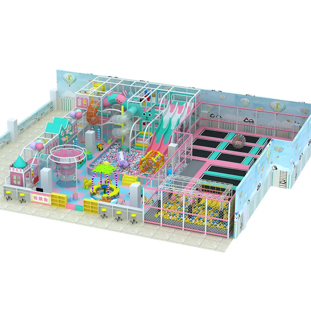 Custom Design KidsToys Games Park Soft Play Area Indoor Children Commercial Playground Equipment with Trampoline