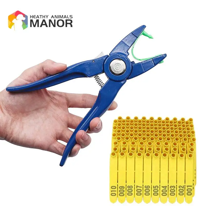 1Set Sheep Ear Tag Clamp Animal Integrated Identification Farm Sheep Pig Cattle Ear Mark Plier Ear Number Forceps 2022 New