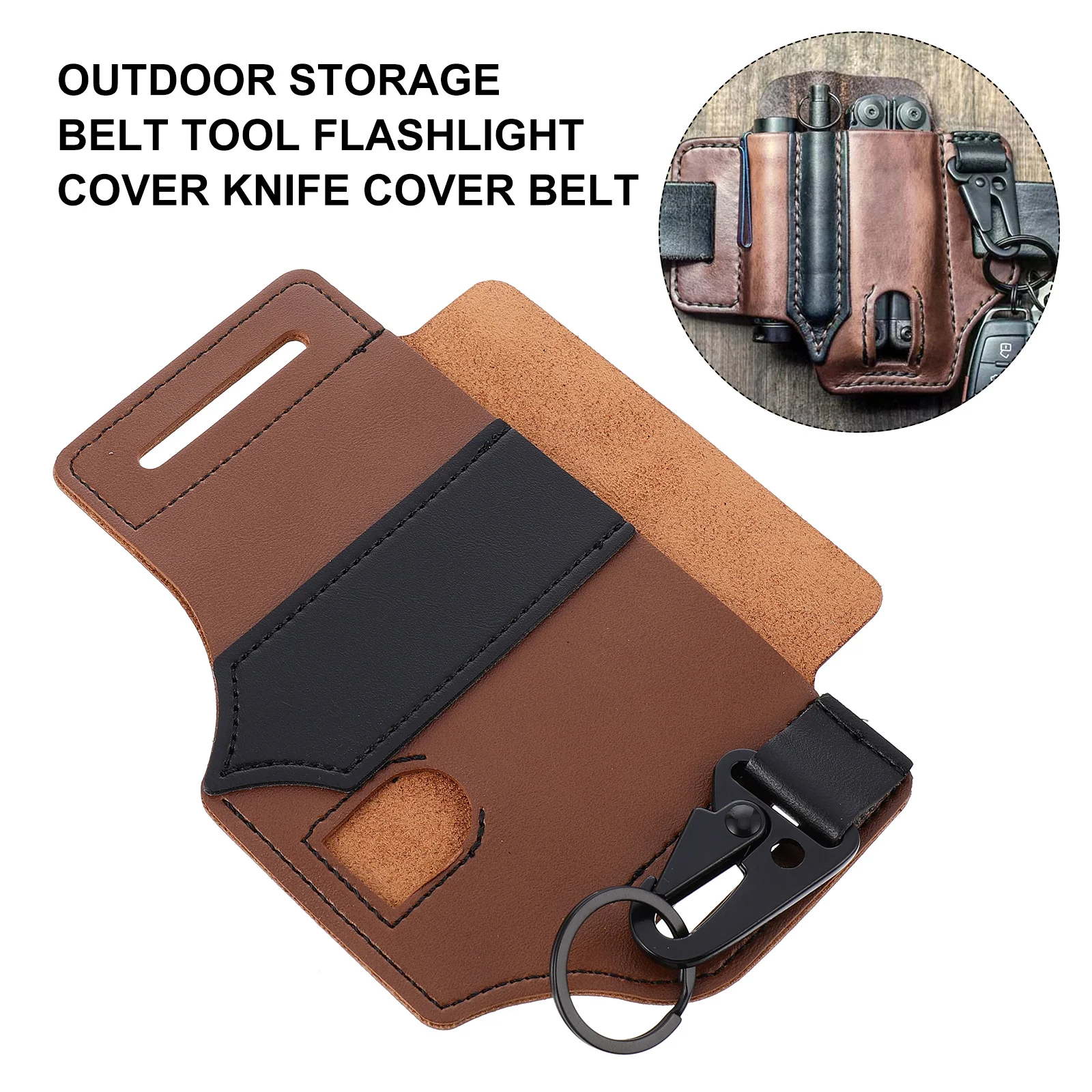 1 個アウトドアツールウエストバッグ収納ポーチレトロポケットデザインポータブルツール懐中電灯ホルダーアドベンチャー用
