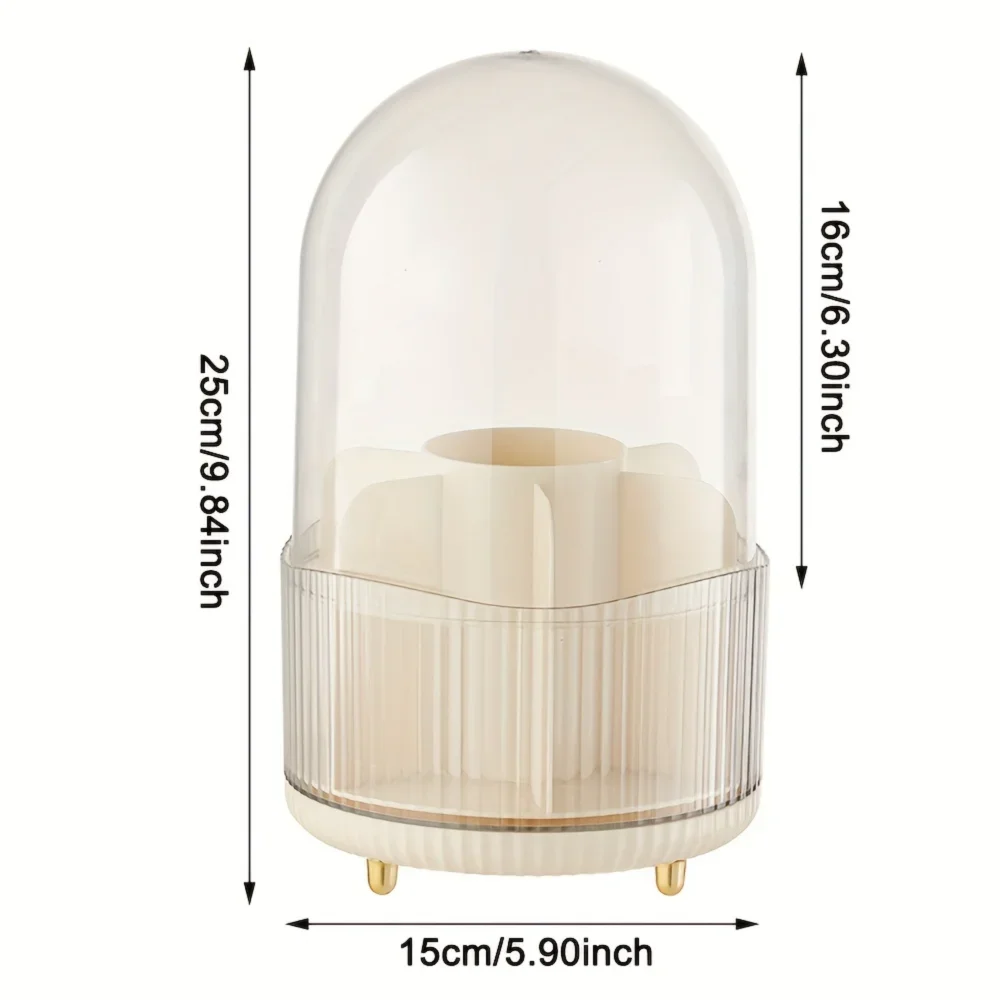 360 °   منظم مكياج دوار للفرش وأحمر الشفاه ومنتجات العناية بالبشرة - تنظيم الغرور بأناقة! منظم حقيبة المكياج