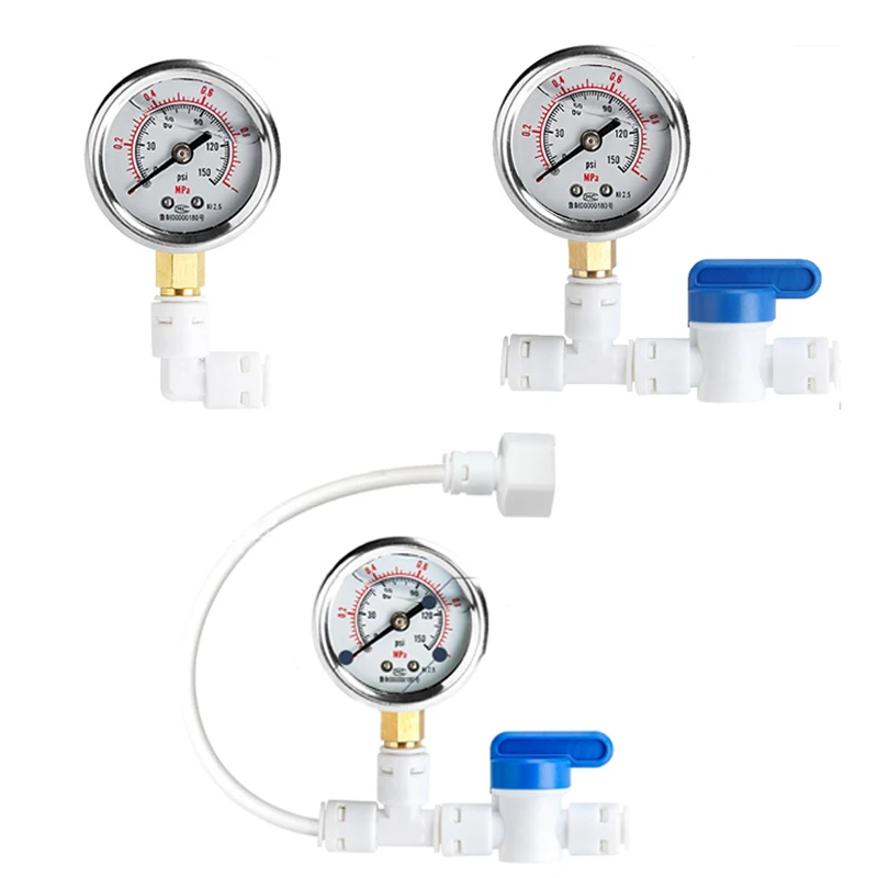 0-1MPa RO Wasser Manometer Haushalt küche Leitungswasser Reiniger Test Druckentlastung Gage Regler 1/4 "Rohr Schlauch 1/2" Gewinde