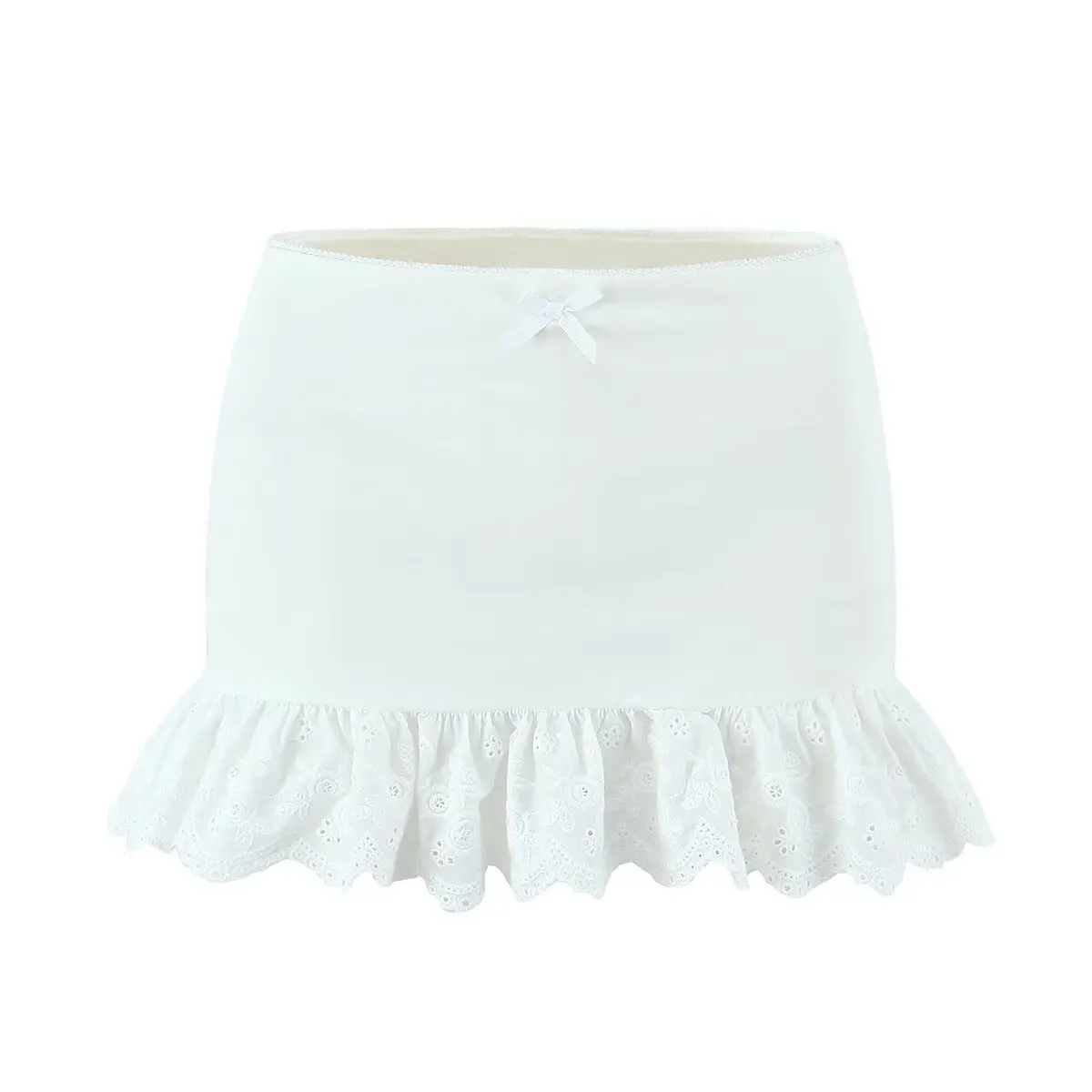 JNLEAOG 섹시한 타이트 레이스 하프 스커트 이너 팬티 포함 하이 웨이스트 폴리에스터 섬유 여름 캐주얼 숏 스커트 여성용