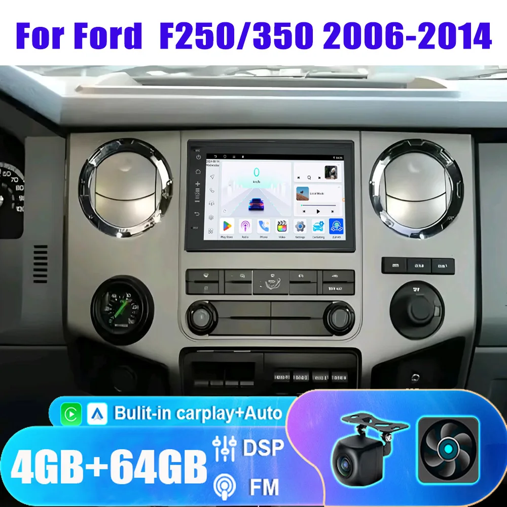 

7" 4+64GB For Ford F250/350 2006-2014 Car Stereo Radio Wireless Apple Carplay Android Auto Head Unit FM BT GPS