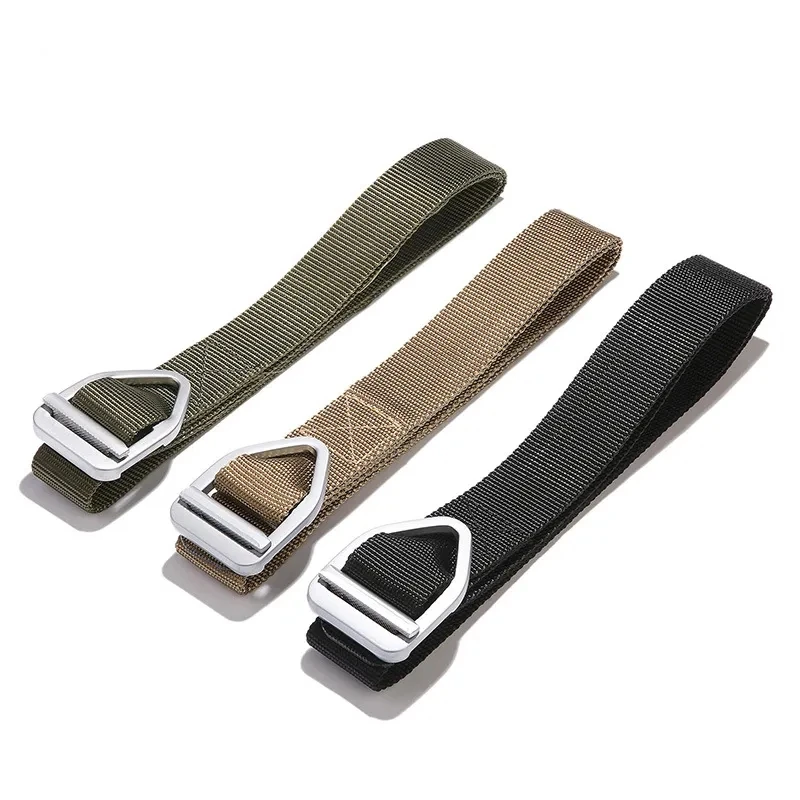 أحزمة على الطراز التكتيكي، حزام خصر للرجال، أحزمة بإبزيم معدني على شكل مثلث كاجوال #2