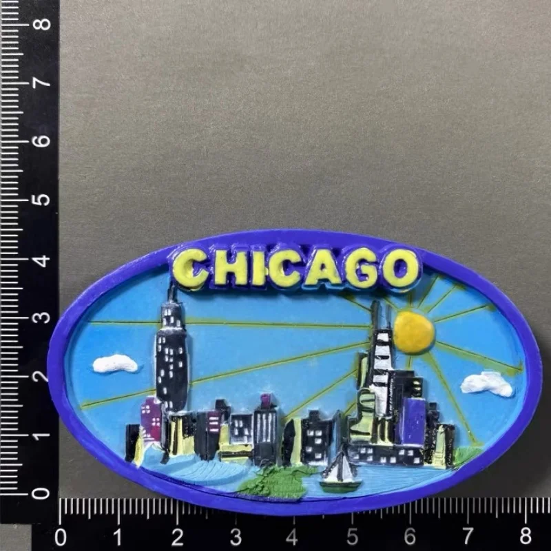USA City Fridge Magnets 3D Resin Refrigerator Stickers New York Alaska Washington Travel Souvenir Home Decor
