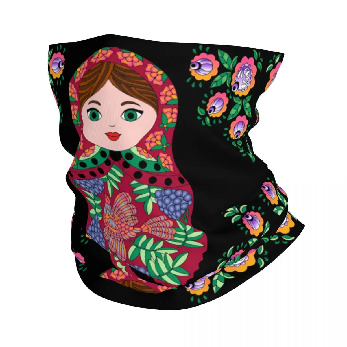 Russian Nesting Doll Art Thin Wrap Scarf Bandana Neck Gaiter Face Cover Headband