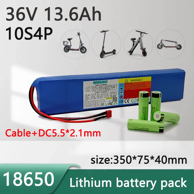 

36V 13.6Ah 18650B lithium battery pack 10S4P 500W high-power and large capacity 42V built-in BMS suitable for tool battery outdo