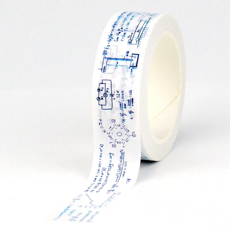 

2023 NEW 2023 NEW 1PC 10M Decorative Blue Mathematical Equation Adhesive Stickers Masking Washi Tape Cute Journaling Stationery