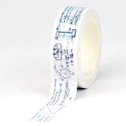 2023 NEW 2023 NEW 1PC 10M Decorative Blue Mathematical Equation Adhesive Stickers Masking Washi Tape Cute Journaling Stationery