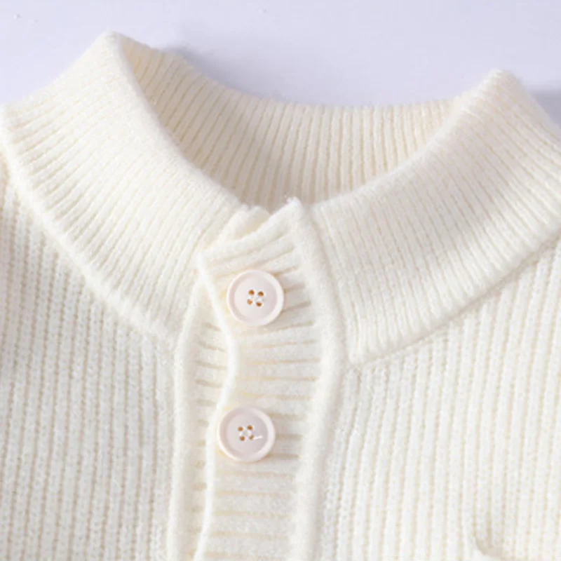 men's autumn winter long sleeves knit sweater round neck button new jacquard keep warm pullover leisure fashion men clothing top