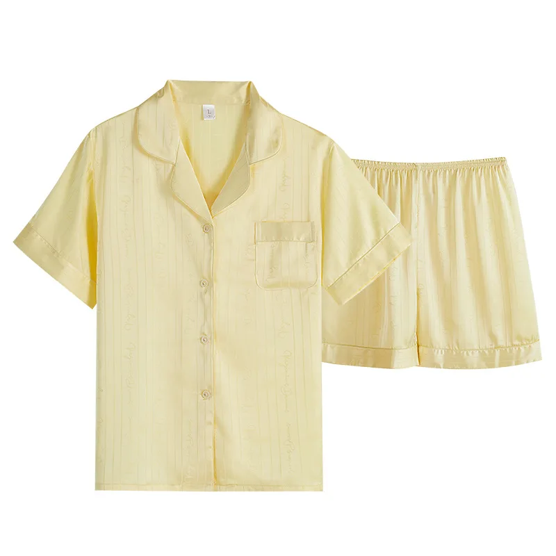 Short Sleeve Shirt Shorts Leopard Print Casual Pajamas Set Sleepwear Home Clothing Lapel Nightwear Ics Silk Homewear Sleep Suit image 2