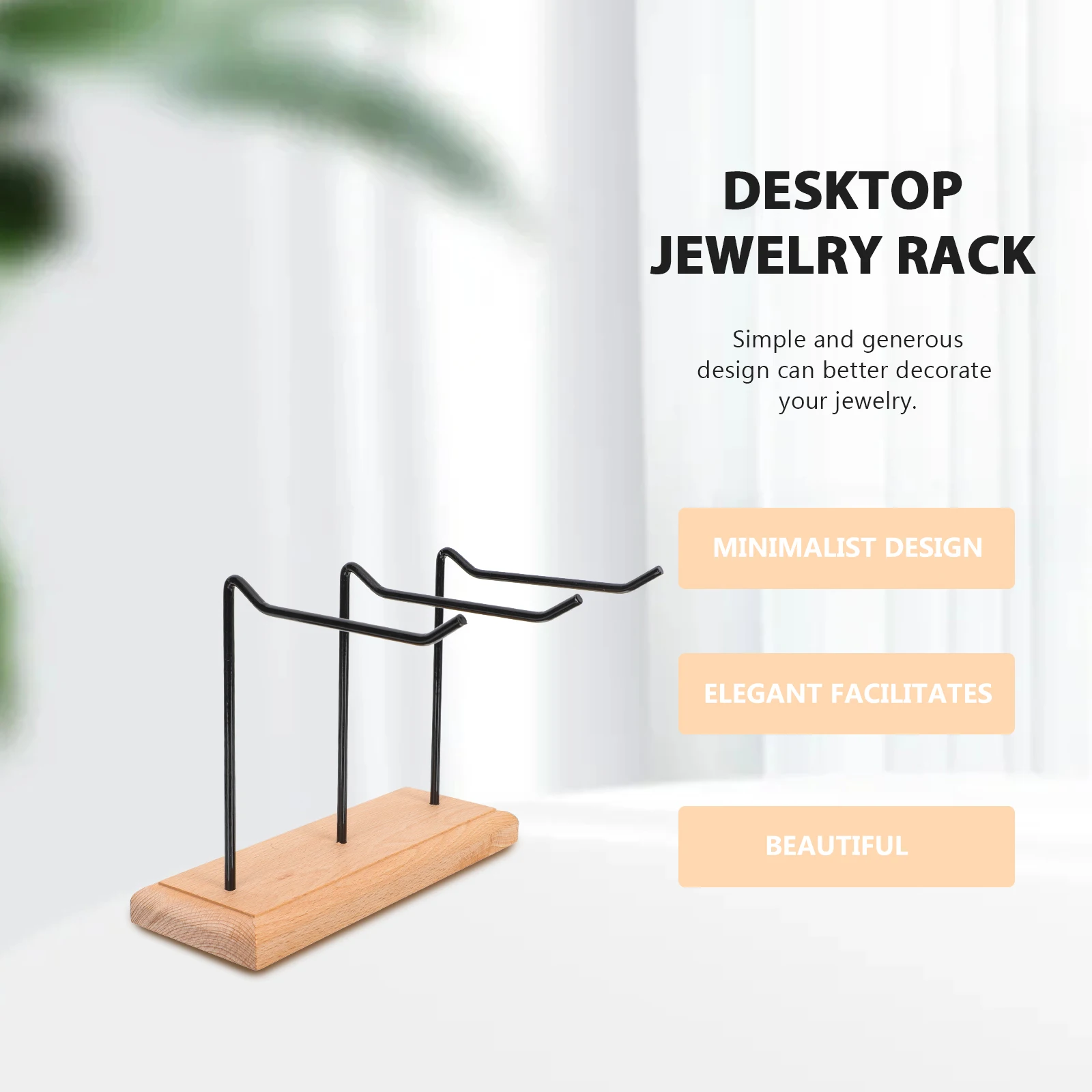 

Earring Display Stand Wooden Base Iron Jewelry Rack for Necklace Bracelet Home Decor Desktop ganizer Storage Solution