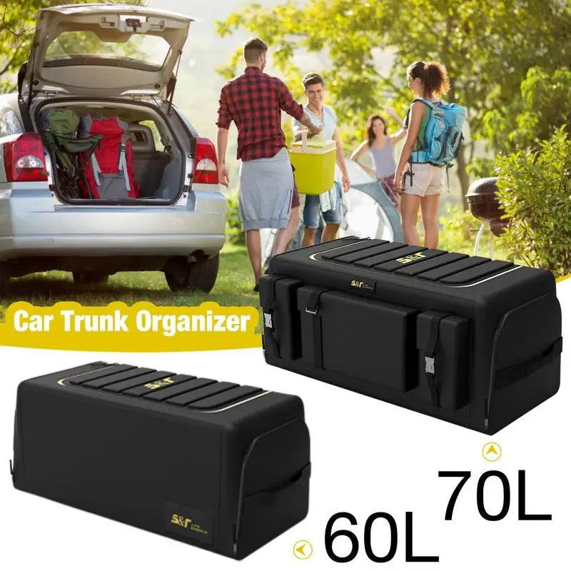 Car Trunk Organizer Box Large Capacity Auto Trunk Multiuse Tools Storage Bag Oxford Cloth Folding Emergency Storage Box 60L/70L