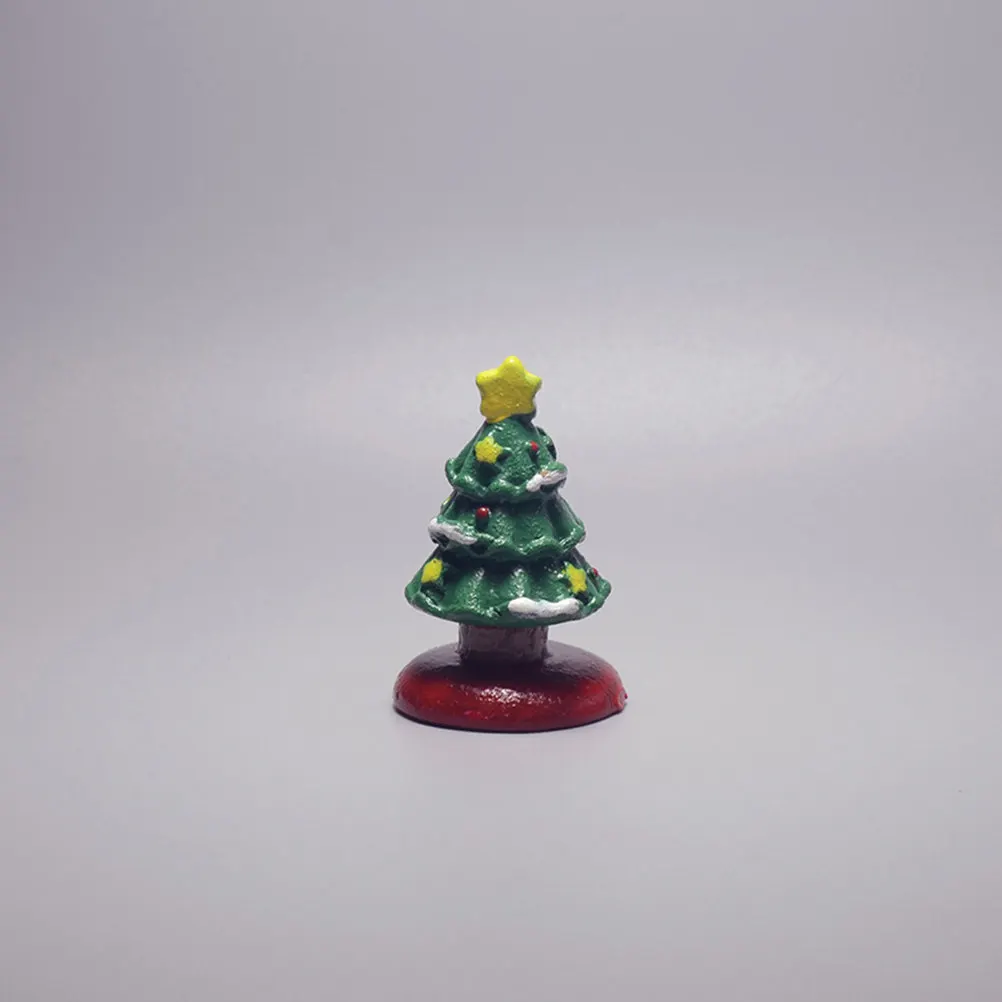 4Pcs Premium Resin Animal Shape Christmas Ornaments Set Tree Garland Cake Present for Desktop Miniature Landscape Office Home