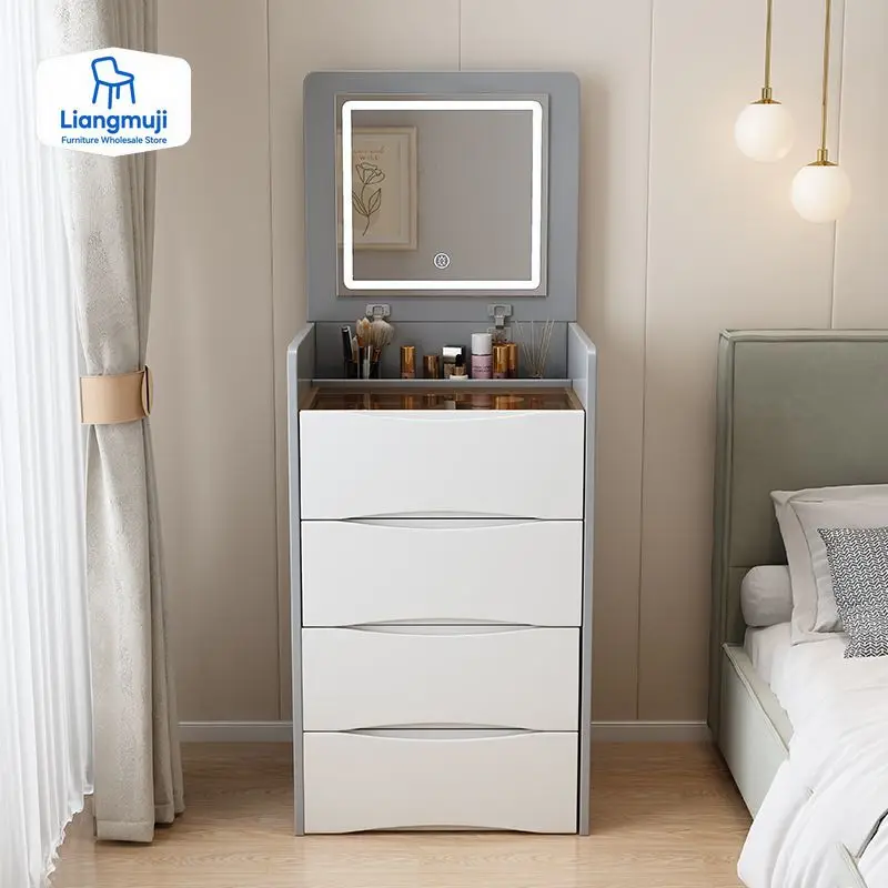 Internet Celebrity Cream Style Dressing Table, Modern Simple Multi-functional Dressing Table, Including Dressing Stool  Dresser