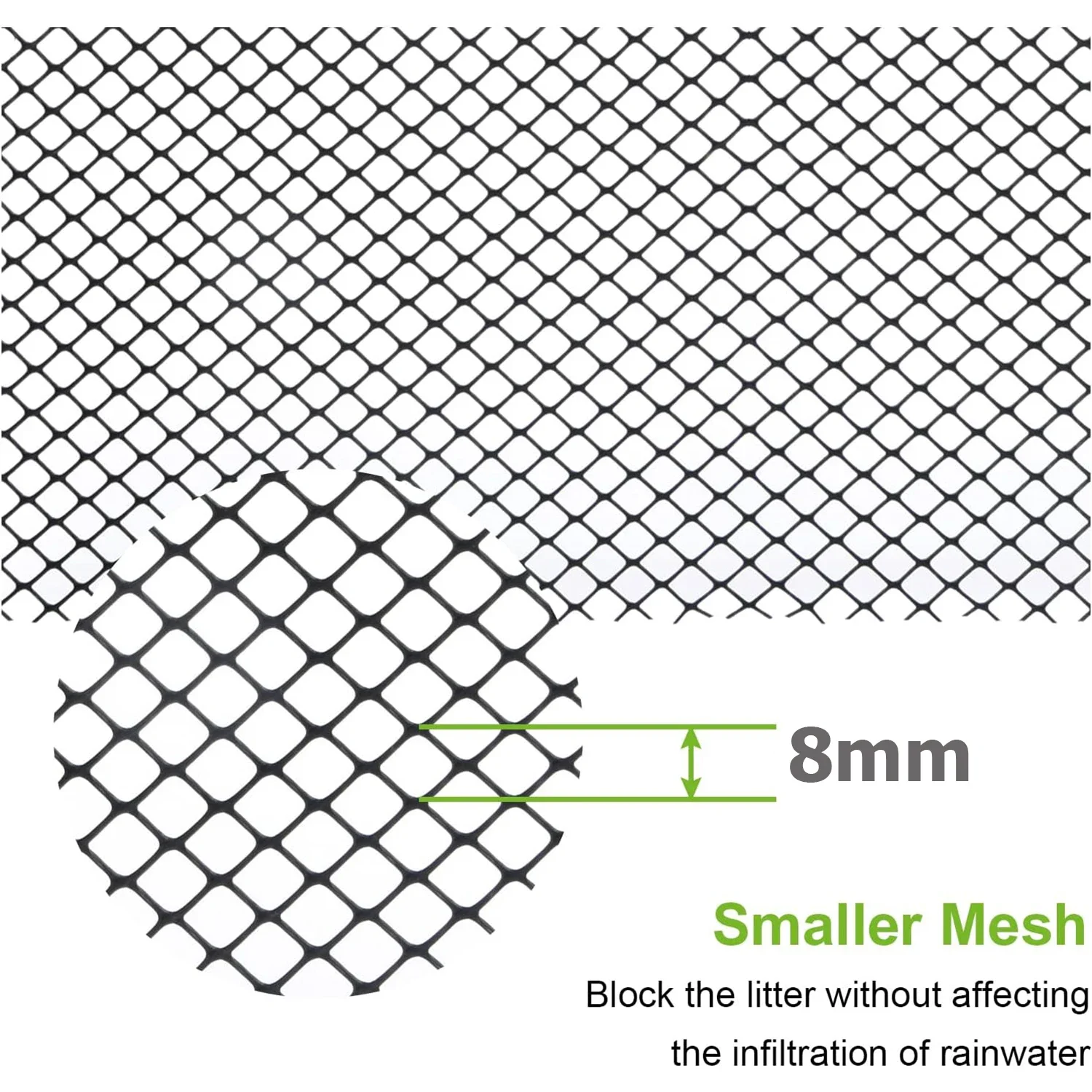 Gutter Guard Mesh,DIY Protection Cover Netting with Clip Fixing Hooks,Ideal for Preventing Leaves,Twigs and Debris from Clogging