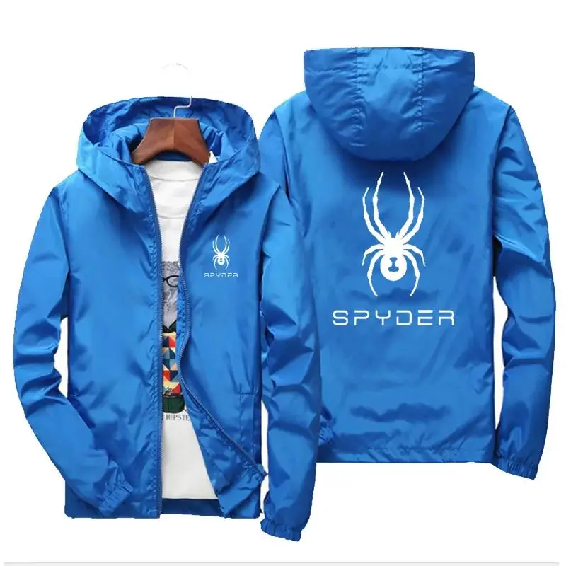 SPYDER cappotto casual da uomo di grandi dimensioni 7XL di alta qualitร primavera estate new street brand giacca a vento con cappuccio cerniera
