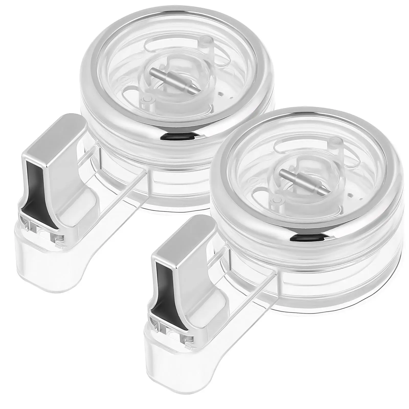 

2pcs Rotating Suction Cup Hooks Heavy Duty Clear Design No Wall Damage Bathroom Kitchen Use Strong Adhesive Hooks