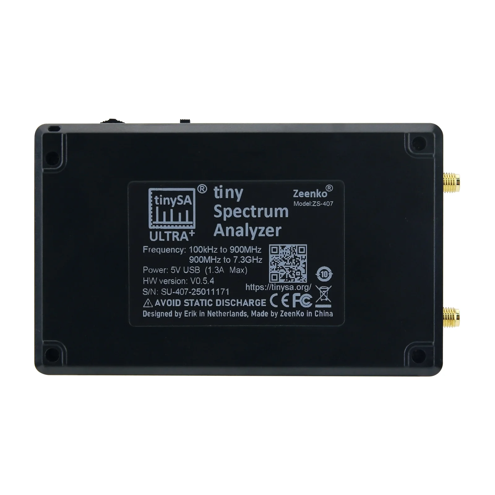 New Ultra + ZS-407 Handheld Spectrum Analyzer 900MHz-7.3GHz Ultra-wide Frequency With 4-inch IPS Touchscreen For TinySA