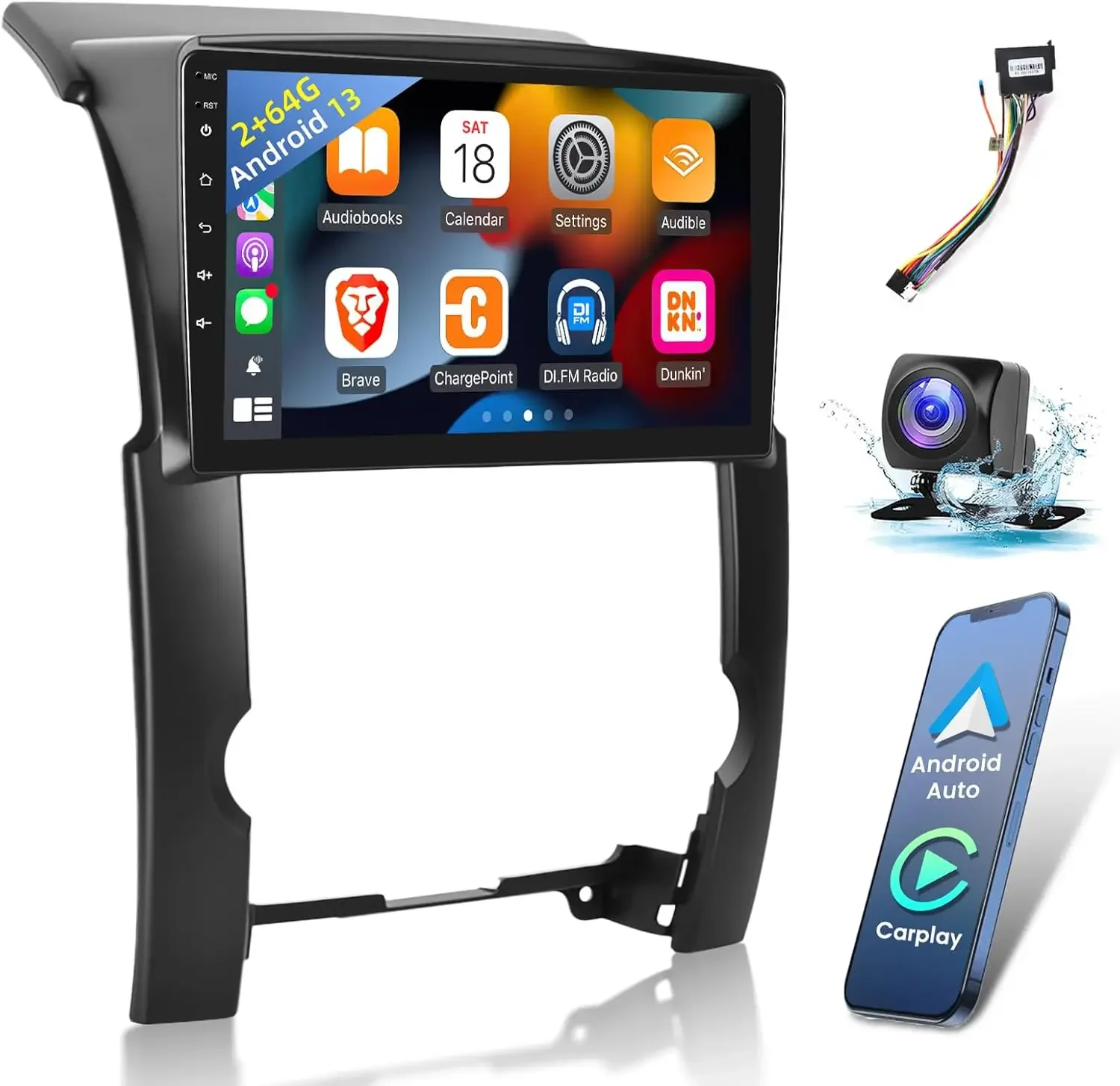

10Inch Car Stereo Radio Car-play GPS Navi Compatible for Kia Sorento 2004-2008 Android 13