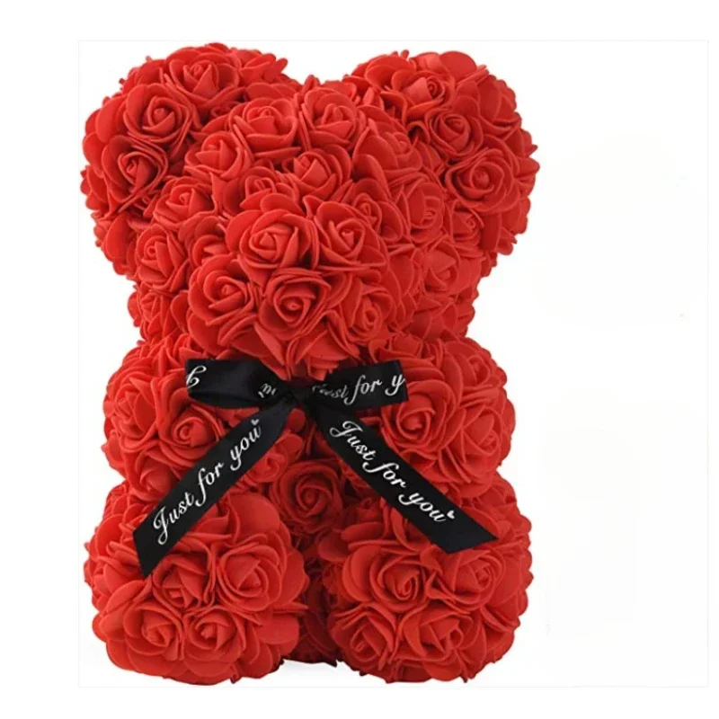 Artificial Flower Eternal Rose Teddy Bear Gift Ornament