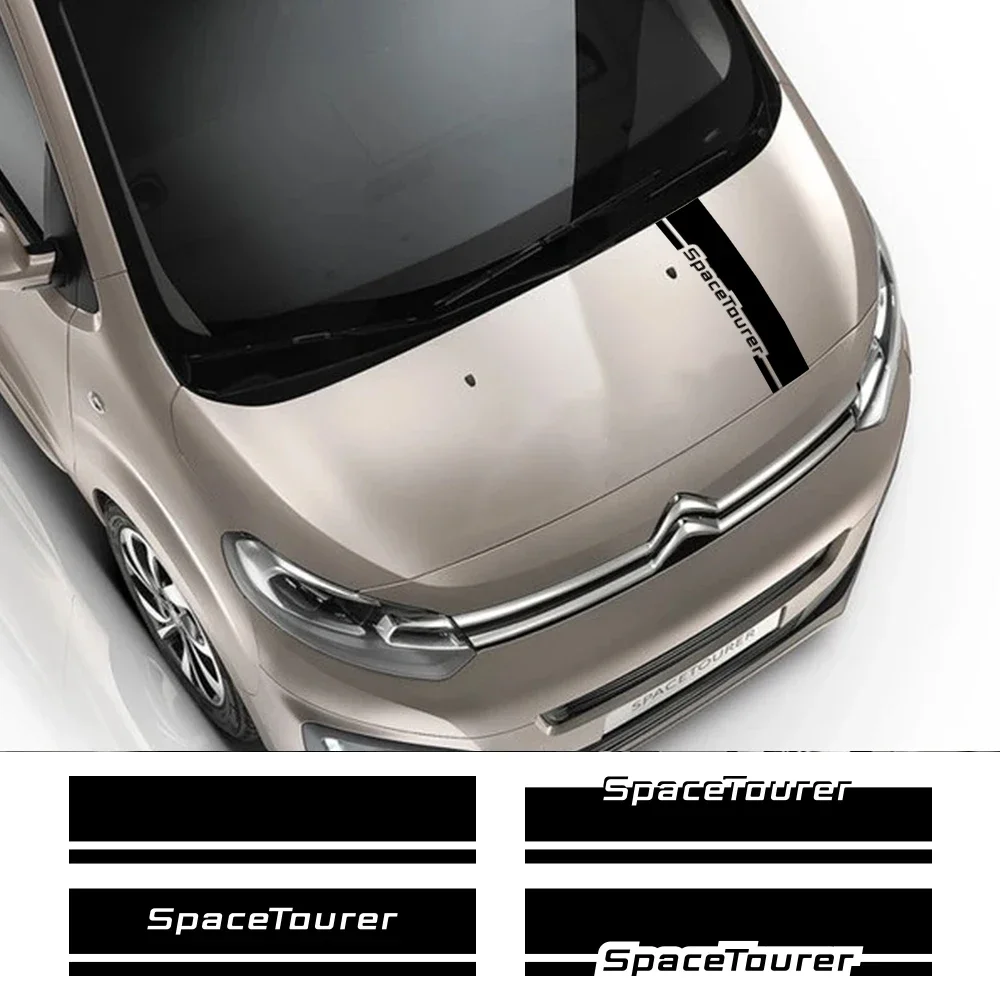Car Hood Bonnet Stickers For Citroen Spacetourer E C4 XS M XL MPV Minivan Camper Van Stripes Decor Decal Auto Tuning Accessories