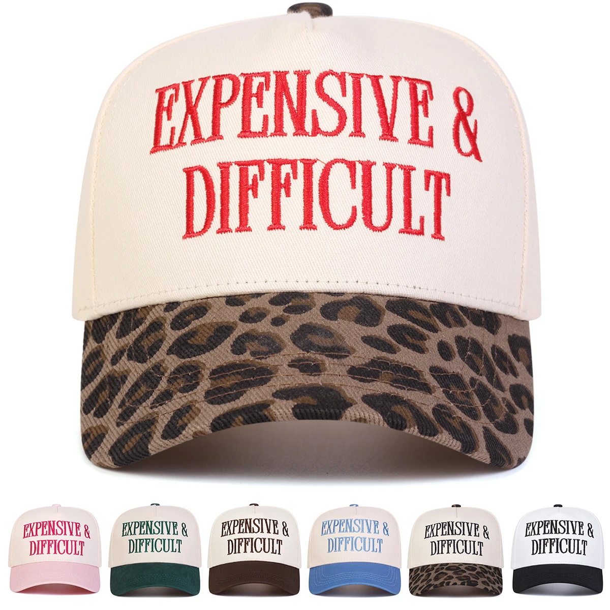Unisex EXPENSIVE DIFFICULT Letter Embroidery Baseball Caps Spring Autumn Outdoor Adjustable Casual Hats Sunscreen Hat Sports Cap
