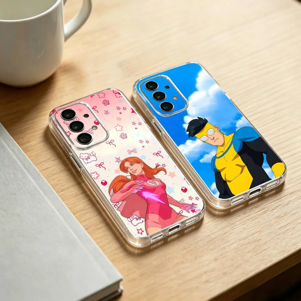 Cartoon I-Invincible phone Case For Samsung S25,24,21,22,23,30,Ultra,20,Plus,Fe,Lite,Note Transparent Cover
